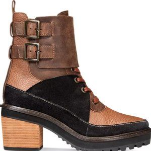 Kelsi Dagger Brooklyn Peak Brown and Black Heeled Boots Size 7.5